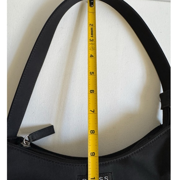 Vintage Guess Black Nylon Shoulder Baguette Bag Y2K Mini Shoulder Purse - Picture 9 of 9